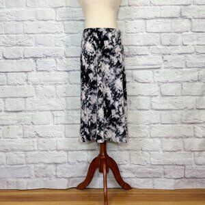 Sanctuary Everyday Black Tie-Dye Print Midi Skirt